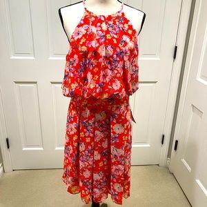 Eliza J red floral dress. Size 12. New with tags!